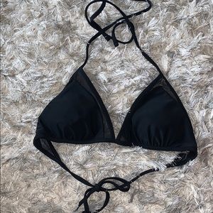 Black Mesh Triangle Bikini Top